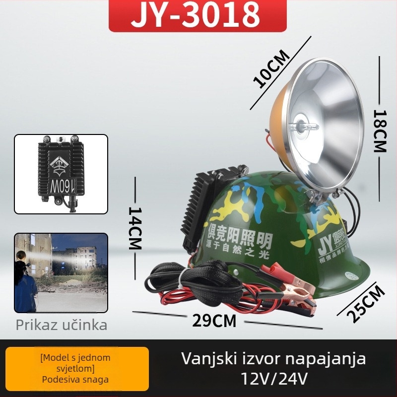 Ksenonski reflektor s vanjskim napajanjem 12V/24V, aluminijska legura, snaga 35–220W, domet 200–500m