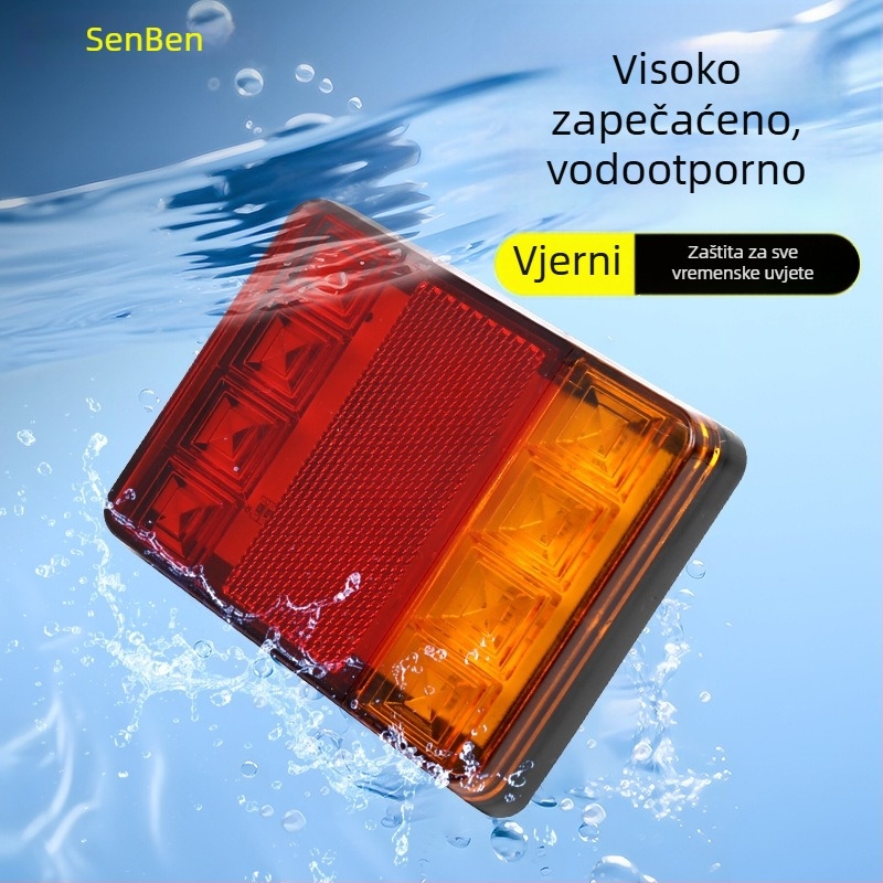 LED stražnje svjetlo za kamione, prikolice i RV – 8-LED model; 12-24V DC; 30W; 9800 lm