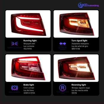 Set zadnjih svjetala za Skoda Octavia — LED izvor svjetla, marka Aokeding, kompatibilno sa Skoda Octavia