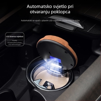 Mercedes-Benz auto pepeo kutija s noćnim svjetlom, višenamjenski unutrašnji dodatak za S-klasu (Model YGGSD-3326, Metal, Graviranje)