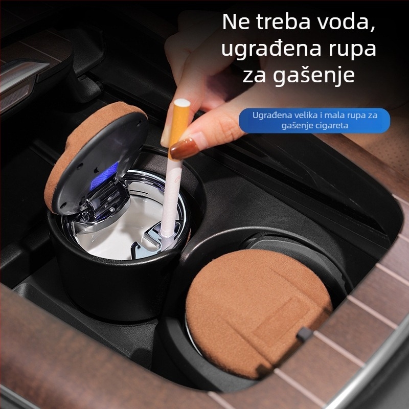 Mercedes-Benz auto pepeo kutija s noćnim svjetlom, višenamjenski unutrašnji dodatak za S-klasu (Model YGGSD-3326, Metal, Graviranje)