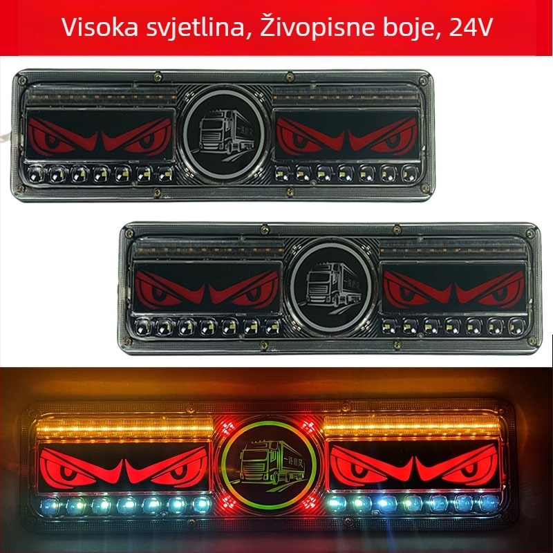 LED stražnja svjetla za kamion i prikolicu – 24V, 5000lm, vodootporna, protiv sudara straga, svjetlo za vožnju i kočenje