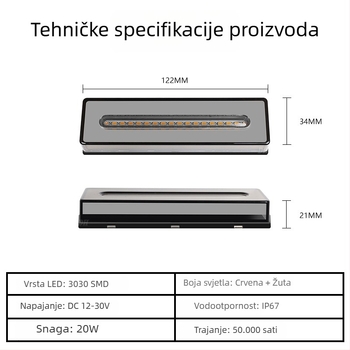 LED stražnje svjetlo Type D, 10-30V, 500LM, 3500K
