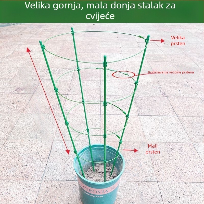 Unutarnja penjačka stabla za biljke s plastičnom potporom za ruže i klematis