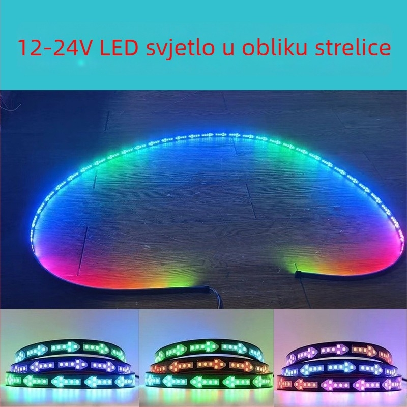 LED svjetlo strelice marquee s efektom tekuće vode, 12-24V, Silikon, Model 001, Prilagodljivo, Univerzalno