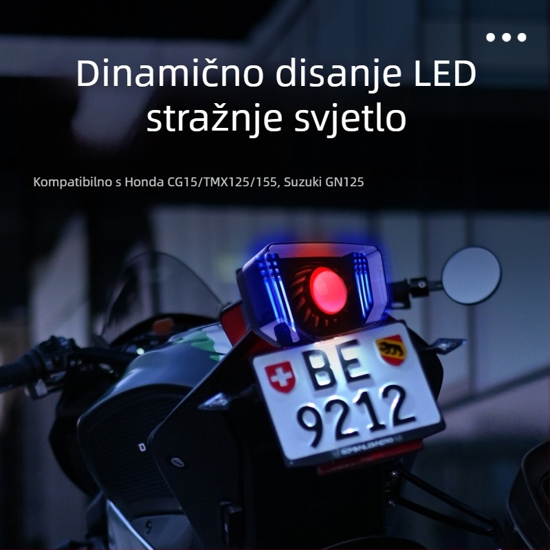 Motociklističko stražnje LED svjetlo, 12V, 2.4W, vijek trajanja 50.000 sati