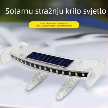 Bežično solarno stražnje svjetlo za auto – mini spojler, univerzalni dekorativni dodatak, zaštita od sudara straga