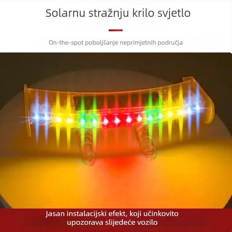 Bežično solarno stražnje svjetlo za auto – mini spojler, univerzalni dekorativni dodatak, zaštita od sudara straga