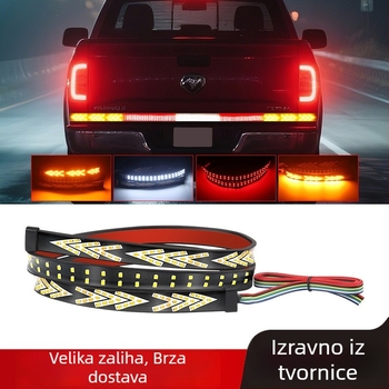 Traka stražnjeg svjetla za pickup s dizajnom tekuće vode – pokazivač, kočnica i svjetlo za vožnju unatrag, više načina, 10W, 12–28V, 0.1A, PVC