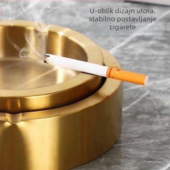 Pepeljara od nehrđajućeg čelika, otporna na vjetar, europski stil, za kuću, kafić i bar (Materijal: nehrđajući čelik; Pakiranje: 200/100/80; Uvoz: Ne)