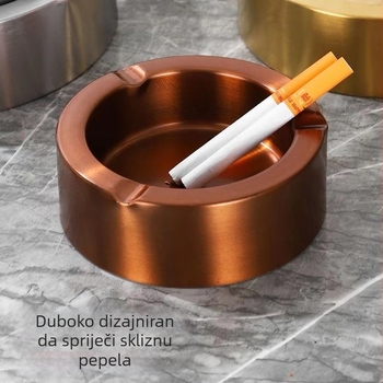 Pepeljara od nehrđajućeg čelika, otporna na vjetar, europski stil, za kuću, kafić i bar (Materijal: nehrđajući čelik; Pakiranje: 200/100/80; Uvoz: Ne)