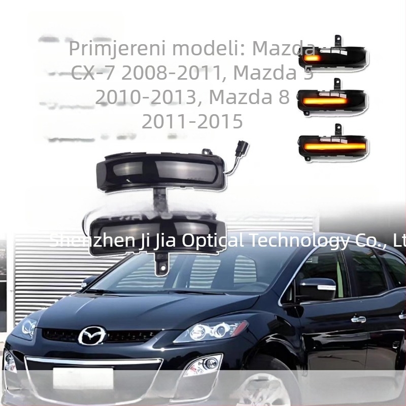 LED svjetla za stražnje ogledalo s tekućim pokazivačem smjera, 12V, 5W, LED, trajanje života 50.000h, kompatibilno Mazda 5/8 CX-7 MPV