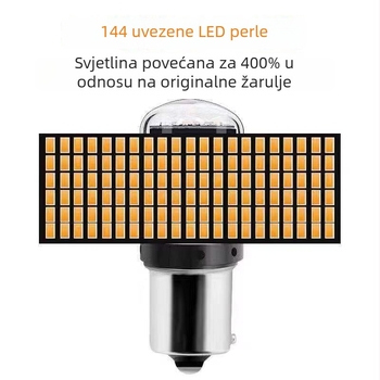 Auto LED signalizacija 1156 T20, 144SMD, 21W, 12-28V, 3014 LED, trajanje 50.000 sati