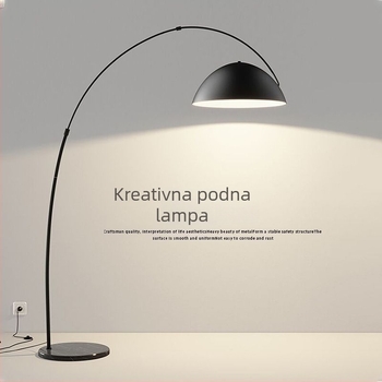 Podna lampa s energetski učinkovitom rasvjetom, tijelo od nehrđajućeg čelika, abažur od željeza, dodirni prekidač, 110-240V