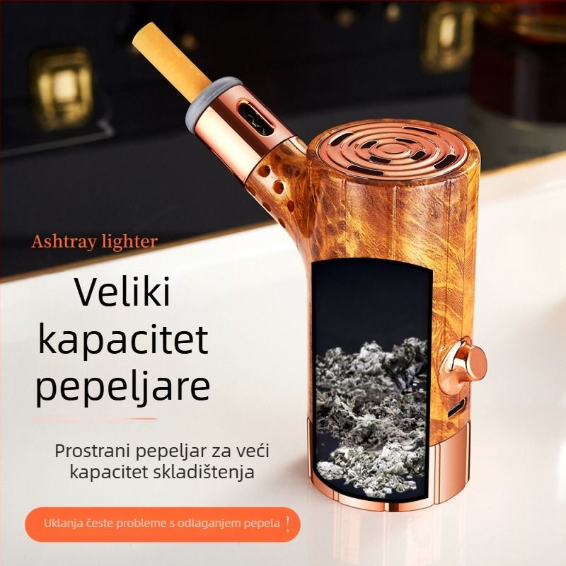 Auto pepeljara od Redwood — prijenosna, višekratna upotreba, zaštita od raspršivanja pepela, uređaj za paljenje, dekorativno