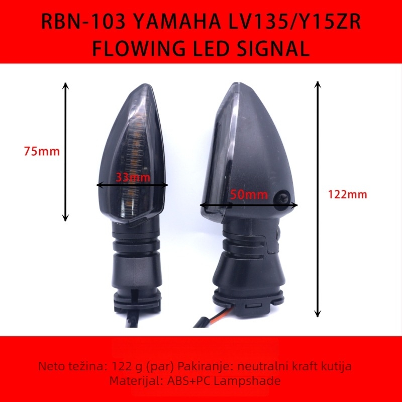 Motociklistička LED pokazivač smjera za Yamaha NVX155, Y15ZR, LC135LC — LED vodilnik svjetla, 12V DC, kućište ABS/PC