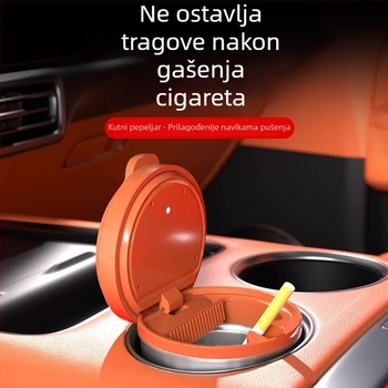 Auto pepeljak s visokokvalitetnim osvjetljenjem i zaštitom od rasipanja pepela – unutarnji auto dodatak; Materijal: Metal; Proizvodni proces: Drugo; Obrada i prilagodba: Ne