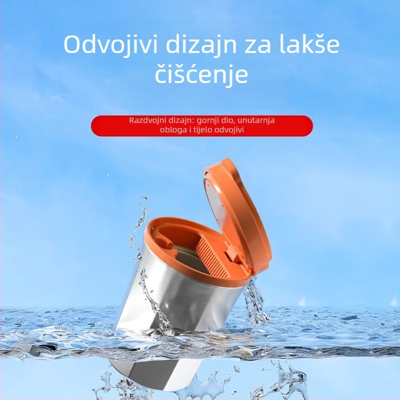 Auto pepeljak s visokokvalitetnim osvjetljenjem i zaštitom od rasipanja pepela – unutarnji auto dodatak; Materijal: Metal; Proizvodni proces: Drugo; Obrada i prilagodba: Ne