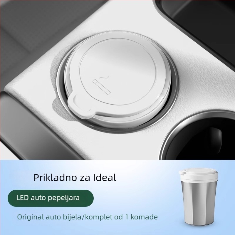 Auto pepeljak s visokokvalitetnim osvjetljenjem i zaštitom od rasipanja pepela – unutarnji auto dodatak; Materijal: Metal; Proizvodni proces: Drugo; Obrada i prilagodba: Ne