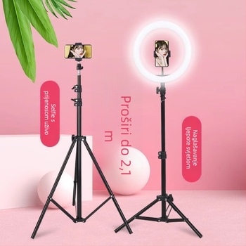 Držač za mobitel i stativ za uživo prijenos, univerzalno fotografiranje, stolni ili stojeći, teleskopski, nehrđajući čelik