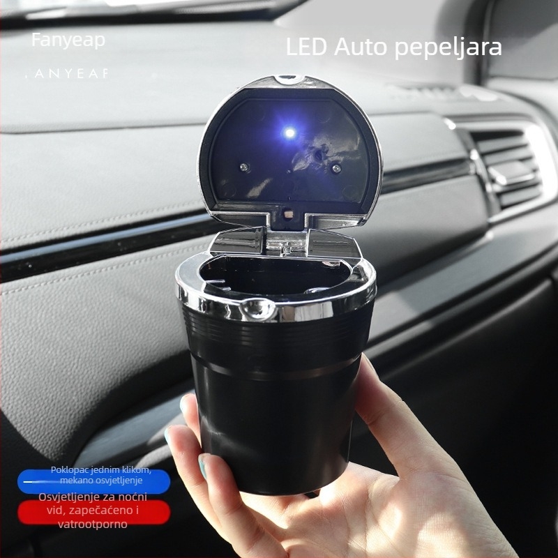 Unutarnji auto pepeljara s poklopcem i svjetlom — melamin, marka Fan Yi, model 1, težina 0,1 kg
