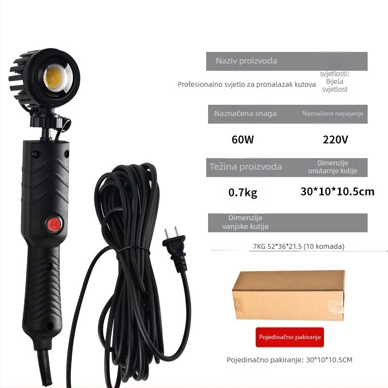 Ugaono LED svjetlo – unutarnje kutno osvjetljenje, visok jas prožektor, Model: Clear Horn Lamp, Marka: Weilai, Za žbukanje zidova
