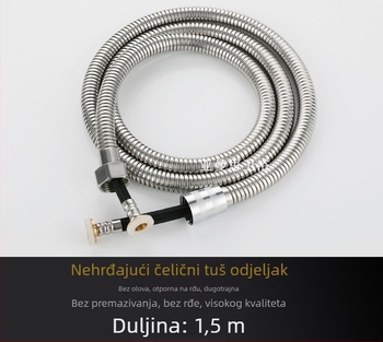 Telefonsko tuš crijevo, nehrđajući čelik, nazivni tlak 1,6 MPa, moderan minimalistički stil, dodaci za kupaonicu