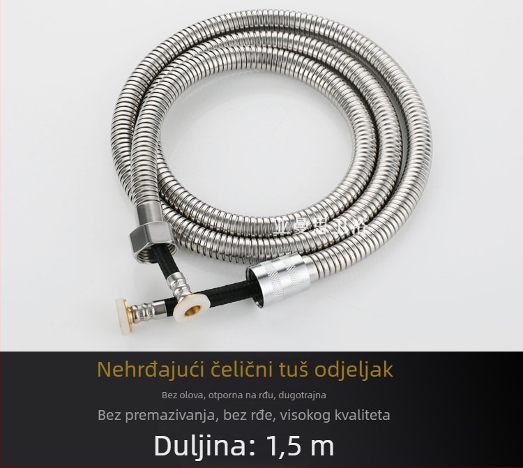 Telefonsko tuš crijevo, nehrđajući čelik, nazivni tlak 1,6 MPa, moderan minimalistički stil, dodaci za kupaonicu