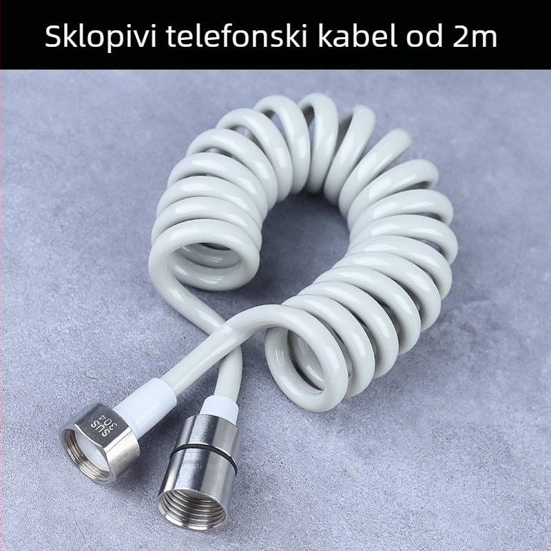 Telefonsko tuš crijevo, nehrđajući čelik, nazivni tlak 1,6 MPa, moderan minimalistički stil, dodaci za kupaonicu
