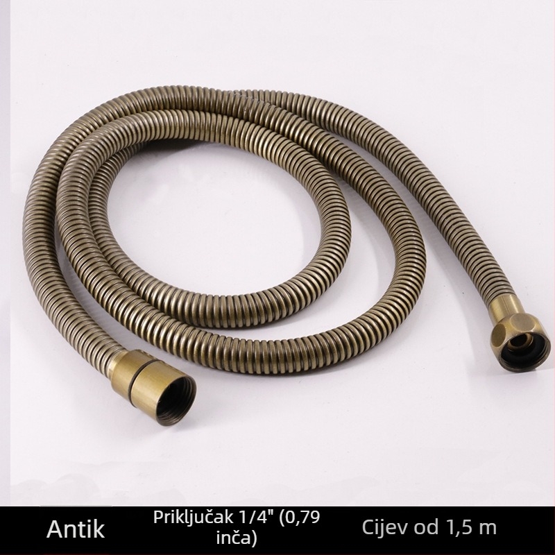 Nehrđajuće čelično tuš crijevo, Quarter model, 0.1 MPa, 0–90°C, navojni priključak