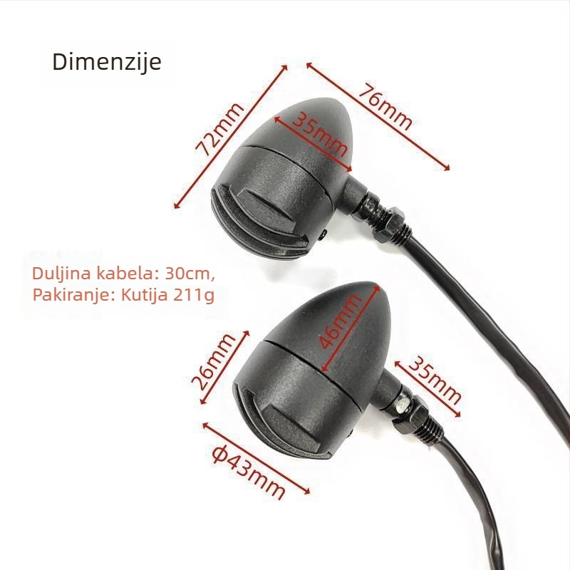 Motociklistička LED mreža za signalizaciju, model SX-107, 12V univerzalno, 1,5W, vijek trajanja 10000h