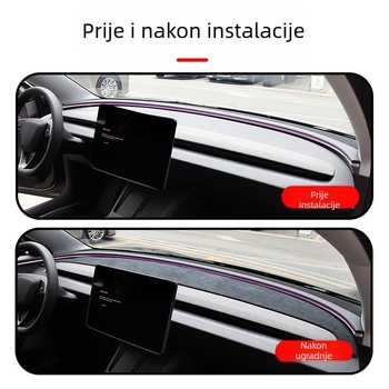 Suede podloga za instrument ploču Tesla Model 3/Y, središnja konzola – zaštita od sunca i toplinska izolacija, sve sezone