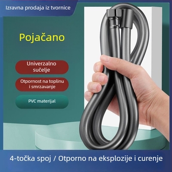 Tuš crijevo s tušem - PVC, Model F11, Marka Bessie, Radna temperatura 0-100°C, Ručna montaža, Moderan minimalistički stil