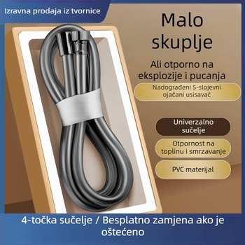 Tuš crijevo s tušem - PVC, Model F11, Marka Bessie, Radna temperatura 0-100°C, Ručna montaža, Moderan minimalistički stil