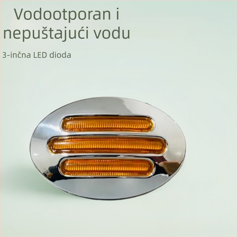 LED okrugla bočna svjetla za kamione, IP68 vodootporna, 12V, 1000 lm, 6000K, kućište od PC