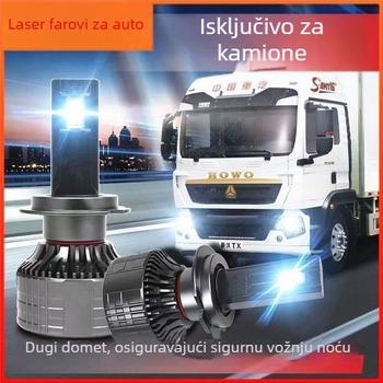 24V LED glavna svjetla za kamion s integriranim visokim i niskim snopom te laserskom žaruljom (100W+, kompatibilno s H4, H7, H1, H3)