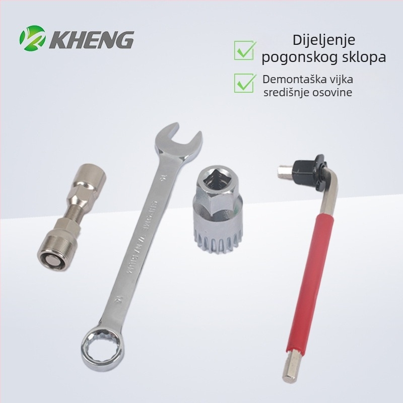 Alat za vađenje krivine bicikla sa kvadratnim otvorom – za uklanjanje krivke i popravak srednje osovine