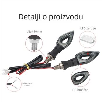 Signalna svjetla za motocikl sa srcolikim šupljim svjetlom kočnice, 12V, model Motor213-y-2, Triple Light, kućište od PC plastike