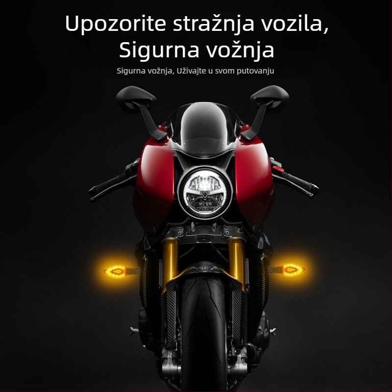 Signalna svjetla za motocikl sa srcolikim šupljim svjetlom kočnice, 12V, model Motor213-y-2, Triple Light, kućište od PC plastike