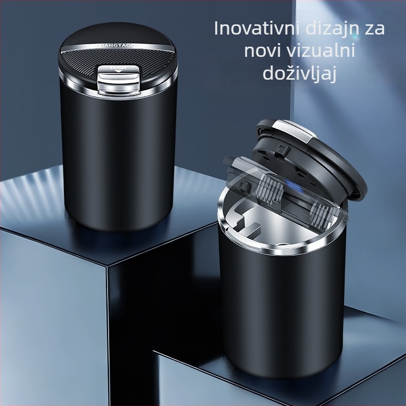 Automobilski pepelnjak s poklopcem, plastika, model Car ashtray-03, lijevanje, 120 g, univerzalan