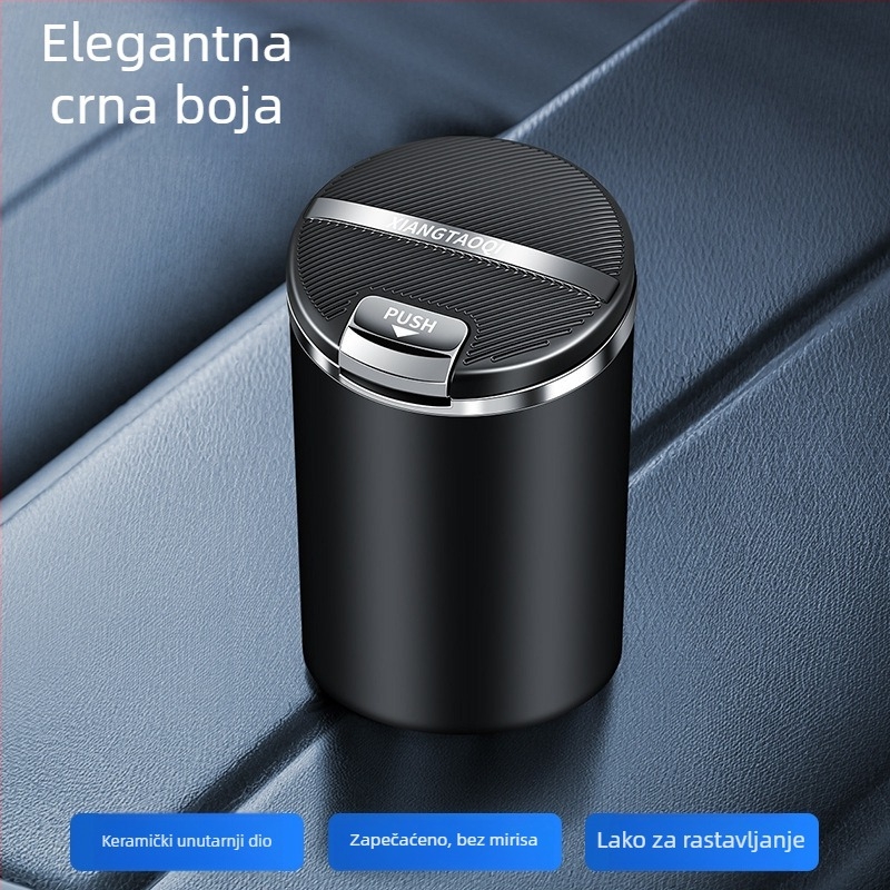 Automobilski pepelnjak s poklopcem, plastika, model Car ashtray-03, lijevanje, 120 g, univerzalan