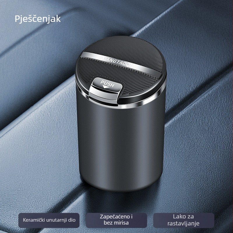 Automobilski pepelnjak s poklopcem, plastika, model Car ashtray-03, lijevanje, 120 g, univerzalan