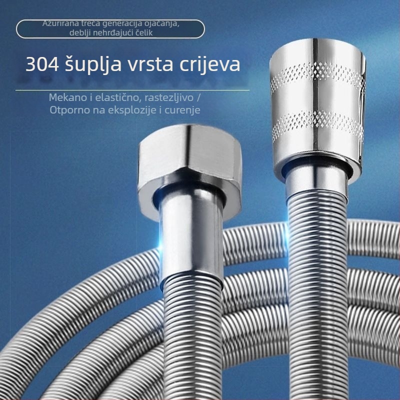 Tuš-šipka s eksplozijski otporna spiralna cijev – 304 nehrđajući čelik, površinska montaža, spoj na kupaonicu i bojler, nominalni tlak 1, radna temperatura 50°C