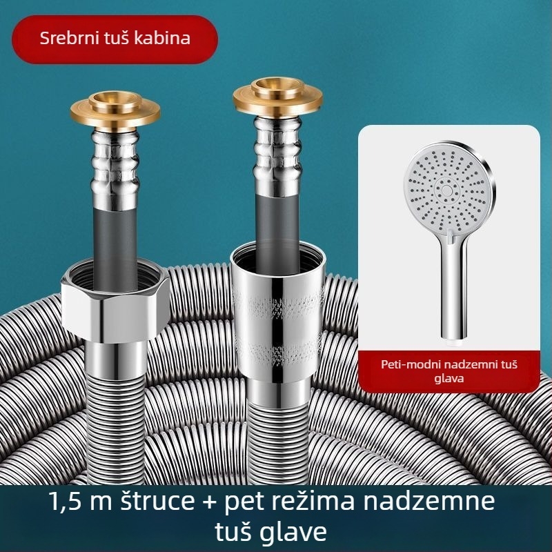 Tuš-šipka s eksplozijski otporna spiralna cijev – 304 nehrđajući čelik, površinska montaža, spoj na kupaonicu i bojler, nominalni tlak 1, radna temperatura 50°C