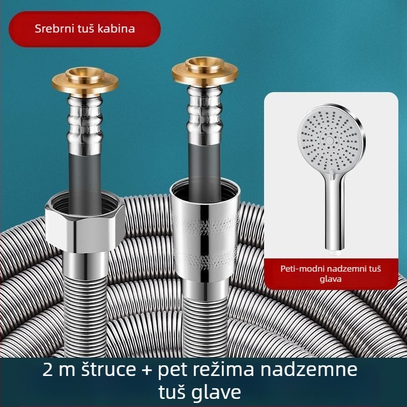 Tuš-šipka s eksplozijski otporna spiralna cijev – 304 nehrđajući čelik, površinska montaža, spoj na kupaonicu i bojler, nominalni tlak 1, radna temperatura 50°C
