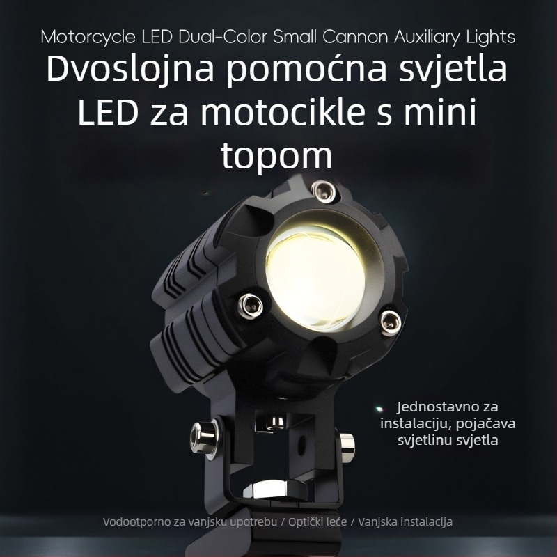 Motociklistički LED kružni reflektor, 3000 lm, 12V, IP67, aluminij, model Motor222