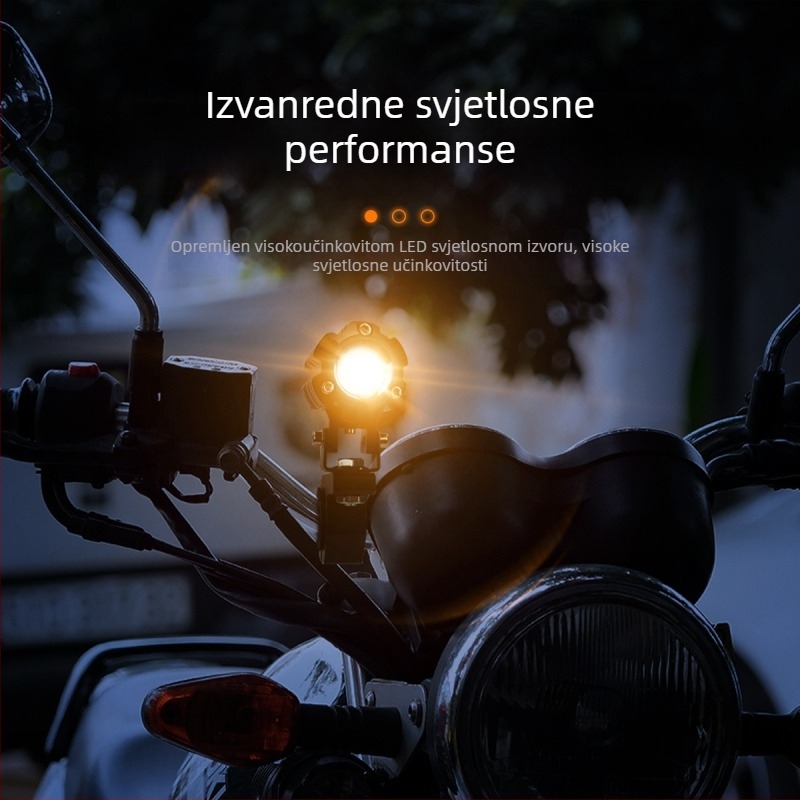 Motociklistički LED kružni reflektor, 3000 lm, 12V, IP67, aluminij, model Motor222