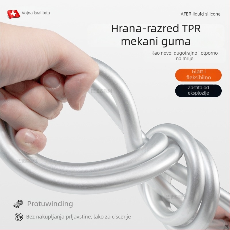 PVC debelo tuš crijevo za bojler, 4-točkovni navoj, model PVC-001, materijal PVC, 0,5 MPa, 100°C, marka Lanjing