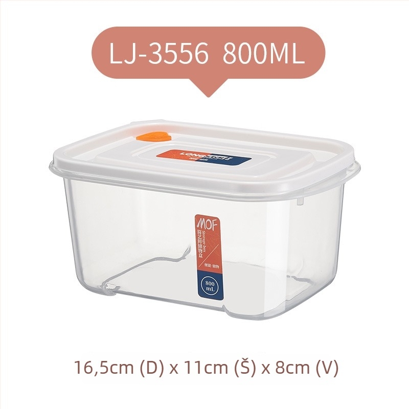 Kutija za skladištenje u hladnjaku s poklopcem, prehrambeni PP+PE, četvrtastog oblika, kapacitet 301-500 ml