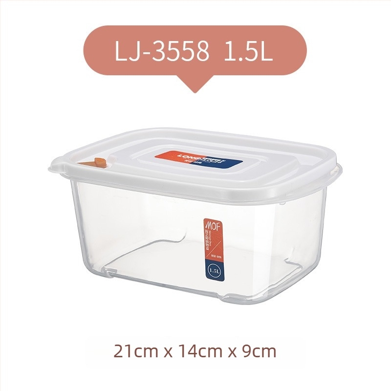 Kutija za skladištenje u hladnjaku s poklopcem, prehrambeni PP+PE, četvrtastog oblika, kapacitet 301-500 ml